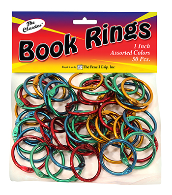 Tpg189 Book Rings Assorted Colors 50pk