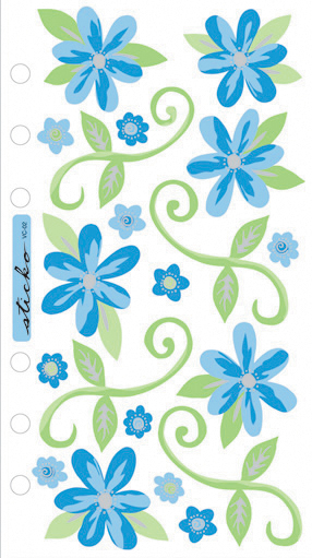 Sticko SPVC-02 Sticko Cathy B. Vellum Stickers-Mini Romantic Flowers Sticko SPVC-02 Sticko Cathy B. Vellum Stickers-Mini Romantic Flowers