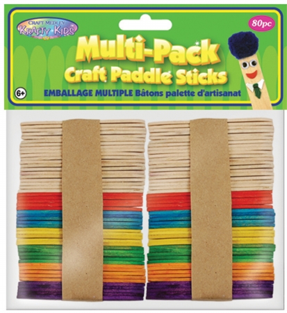 Multicraft Imports CW518 Multi-Pack Craft Paddle Sticks 3x3-4 in. 80-Pkg Multicraft Imports CW518 Multi-Pack Craft Paddle Sticks 3x3-4 in. 80-Pkg