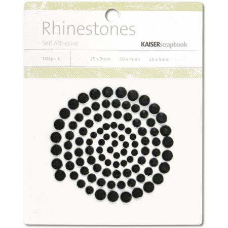 Kaisercraft SB777 Self-Adhesive Rhinestones 100-Pkg-Black Kaisercraft SB777 Self-Adhesive Rhinestones 100-Pkg-Black