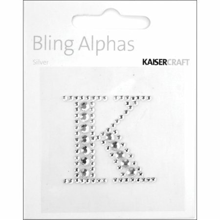 Kaisercraft RS811 Bling Alphas Self-Adhesive Rhinestone Letter 1.375 in.-Silver Crystal K Kaisercraft RS811 Bling Alphas Self-Adhesive Rhinestone Letter 1.375 in.-Silver Crystal K