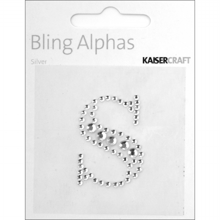 Kaisercraft RS819 Bling Alphas Self-Adhesive Rhinestone Letter 1.375 in.-Silver Crystal S Kaisercraft RS819 Bling Alphas Self-Adhesive Rhinestone Letter 1.375 in.-Silver Crystal S