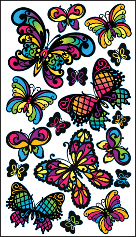 Sticko E5200967 Sticko Classic Stickers-Stained Glass Butterfly Sticko E5200967 Sticko Classic Stickers-Stained Glass Butterfly