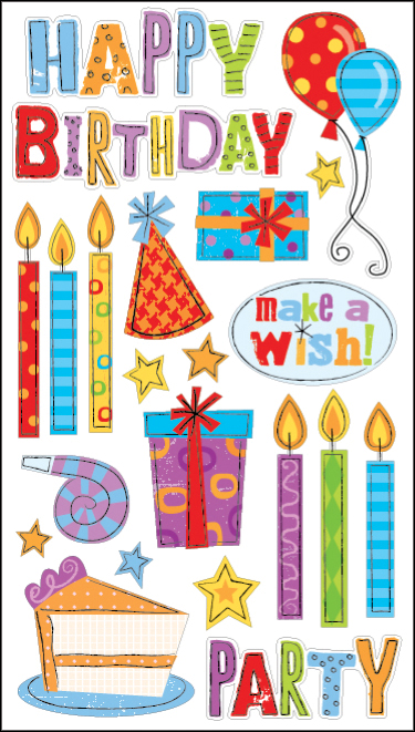 Sticko E5200761 Sticko Classic Stickers-Birthday Party Sticko E5200761 Sticko Classic Stickers-Birthday Party
