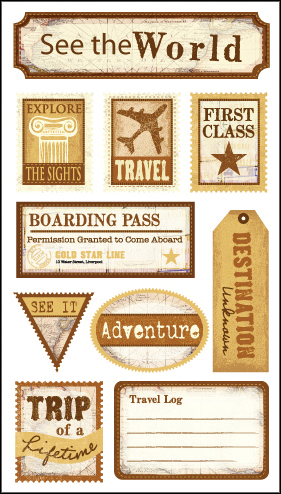 Sticko E5260119 Sticko Classic Stickers-See The World Sticko E5260119 Sticko Classic Stickers-See The World