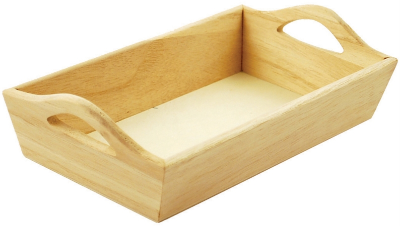Multicraft Imports WS400 Paintable Wooden Tray with Handles 8-1-8 in. x 4-5-8 in. x 2-1-8 in. Multicraft Imports WS400 Paintable Wooden Tray with Handles 8-1-8 in. x 4-5-8 in. x 2-1-8 in.