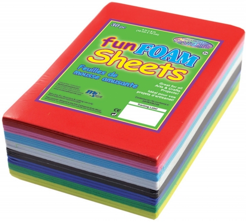Multicraft Imports GC044-A Foam Sheets 1.5mm 4 in. x 6 in. 30-Pkg-Primary Assortment Multicraft Imports GC044-A Foam Sheets 1.5mm 4 in. x 6 in. 30-Pkg-Primary Assortment