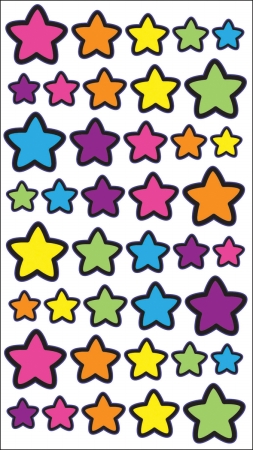 Sticko E5200961 Sticko Classic Stickers-Technicolor Stars Sticko E5200961 Sticko Classic Stickers-Technicolor Stars