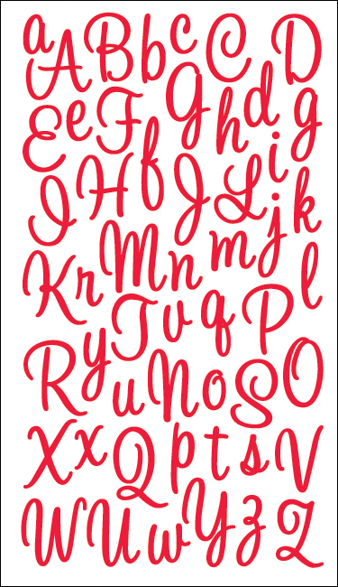 Sticko E5210030 Sticko Alphabet Stickers-Sweetheart Script Small Glitter Red Sticko E5210030 Sticko Alphabet Stickers-Sweetheart Script Small Glitter Red