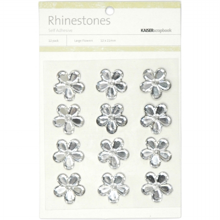 Kaisercraft SB738 Self-Adhesive Flower Rhinestones 21mm 12-Pkg-Silver Kaisercraft SB738 Self-Adhesive Flower Rhinestones 21mm 12-Pkg-Silver