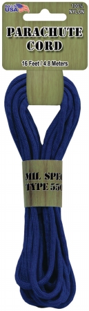 Pepperell PARA-1619 Parachute Cord 3mm 16 Feet-Pkg-Royal Pepperell PARA-1619 Parachute Cord 3mm 16 Feet-Pkg-Royal