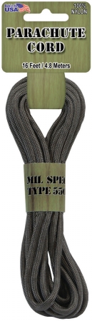 Pepperell PARA-1603 Parachute Cord 3mm 16 Feet-Pkg-Gun Metal Pepperell PARA-1603 Parachute Cord 3mm 16 Feet-Pkg-Gun Metal