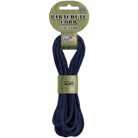 Pepperell PARA-1620 Parachute Cord 3mm 16 Feet-Pkg-Navy Pepperell PARA-1620 Parachute Cord 3mm 16 Feet-Pkg-Navy