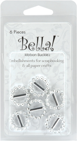 Ruby Rock-It RB42 Ribbon Bucklez 6-Pkg-Round .75 in.-Silver Ruby Rock-It RB42 Ribbon Bucklez 6-Pkg-Round .75 in.-Silver