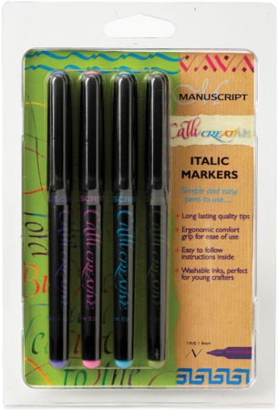 Manuscript Pen MM6602 CalliCreative Markers 1.4mm 4-Pkg-Assorted Colors Manuscript Pen MM6602 CalliCreative Markers 1.4mm 4-Pkg-Assorted Colors