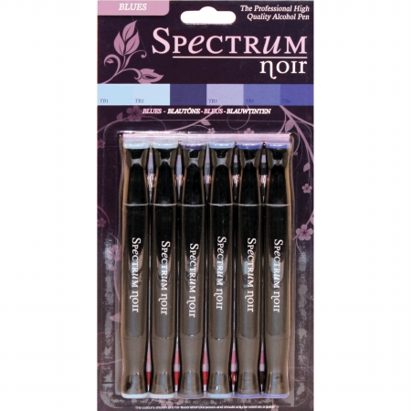 Crafters Companion SPECN-BLUES Spectrum Noir Alcohol Markers 6-Pkg-Blues Crafters Companion SPECN-BLUES Spectrum Noir Alcohol Markers 6-Pkg-Blues