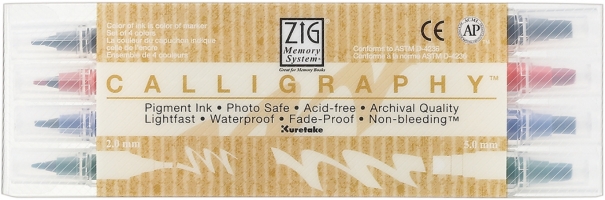 Zig MS34004V Zig Memory System Calligraphy Dual-Tip Markers 4-Pkg Zig MS34004V Zig Memory System Calligraphy Dual-Tip Markers 4-Pkg