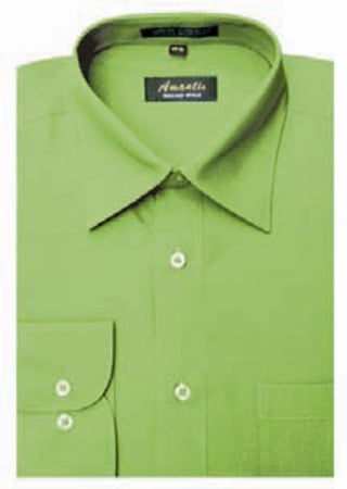 CL1021-22x34-35  Mens Wrinkle Free Apple Green Dress Shirt - Apple Green-22 x 34-35