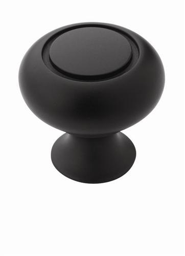 Amerock BP53011FB Allison Value Hardware Round Knob - Flat Black