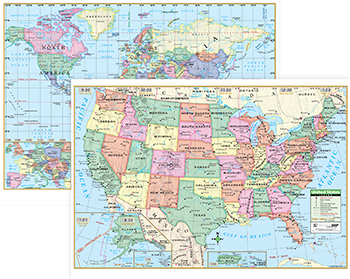 Uni12489 Us And World Wall Maps