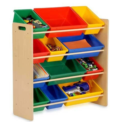 Kids Storage Organizer- 12 Bins- Natural