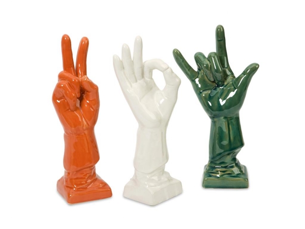 69265-3 Cohen Ceramic Hands - Set Of 3