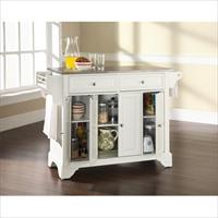 Crosley Furniture Kf30002bwh Lafayette Stainless Steel Top Kitchen Island In White Finish