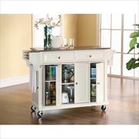 Crosley Furniture Kf30002ewh Stainless Steel Top Kitchen Cart-island In White Finish
