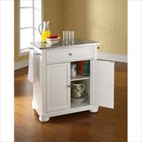Crosley Furniture Kf30022awh Alexandria Stainless Steel Top Portable Kitchen Island In White Finish