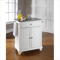 Crosley Furniture Kf30022dwh Cambridge Stainless Steel Top Portable Kitchen Island In White Finish