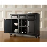 Crosley Furniture Kf42001dbk Cambridge Buffet Server - Sideboard Cabinet With Wine Storage In Black Finish