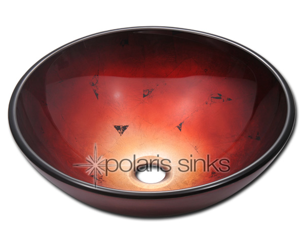 Polaris Sink P706 Foil Undertone Glass Vessel Sink