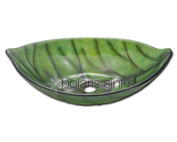Polaris Sink P906 Green Leaf Vessel Sink