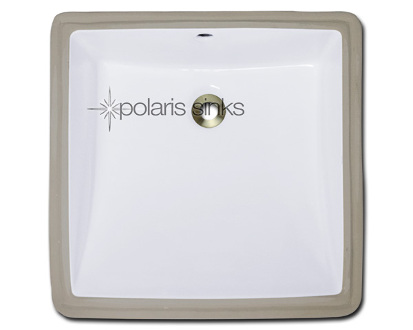 Polaris Sink P0322uw White Rectangular Undermount Porcelain Sink 