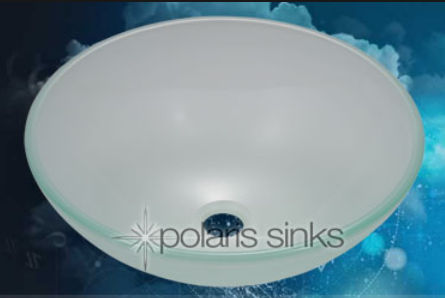 Polaris Sink P206 Frosted Glass Vessel Sink