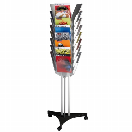 24 Compartment Triple Face Mobile Literature Display