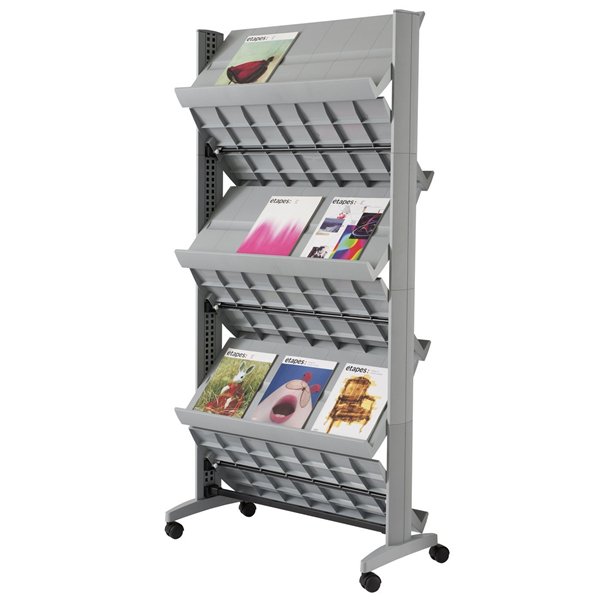 Double Sided Xl Literature Display Silver