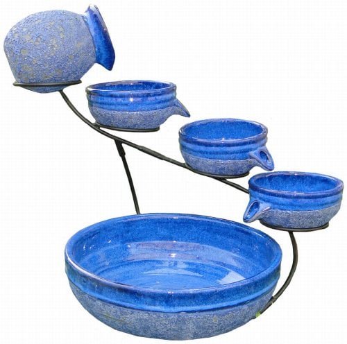Blueberry Ceramic Solar Cascade - Rustic Blue