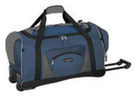 Luggage 57022-410 Adventurer Duffel Collection- 22 Rolling Duffel In Navy And Black