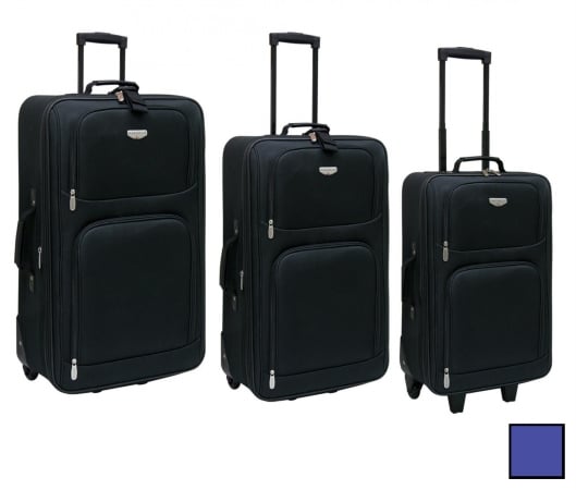 Luggage Eva-80003-410. Genova Collection- 3 Piece Expandable Travelers Set In Navy