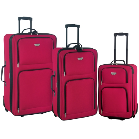 Luggage Eva-80003-600 Genova Collection- 3 Piece Expandable Travelers Set In Red