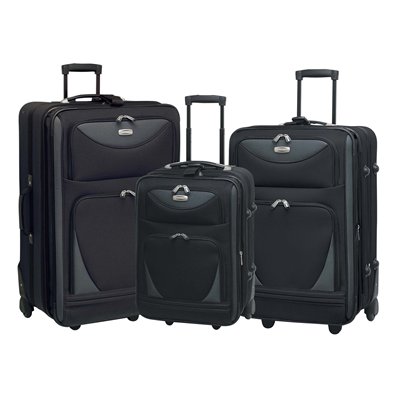 Luggage Eva-82003-001 Sky View Collection- 3pc Eva Expandable 3 Pc Set In Black