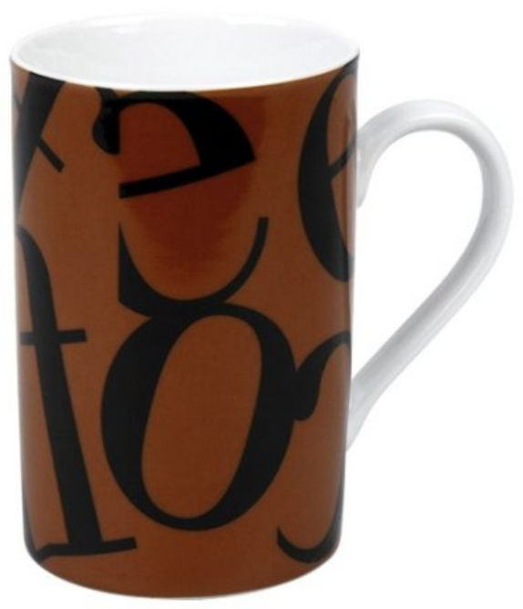 UPC 097031181051 product image for Konitz 4410030240 Set of 4 Mugs Script Collage Black-Brown | upcitemdb.com