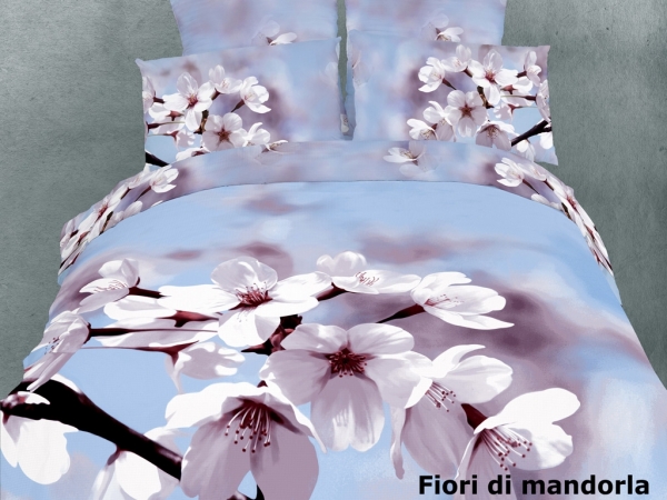 Dolce Mela Dm401k Luxury Bedding King Size Egyptian Cotton Floral Duvet Cover Set Fiori Di Mandorla Dolce Mela