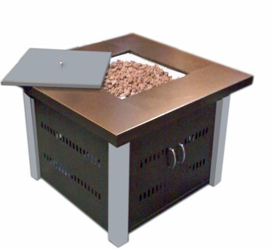 Gs-f-pc-ss Propane Firepit Antique Bronze- Stainless Steelfinish