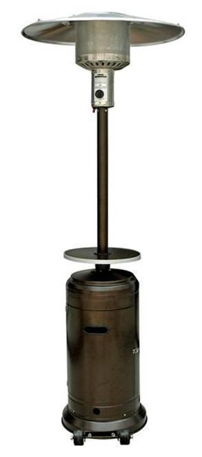 87 In. Tall Hammered Bronze Patio Heater With Table