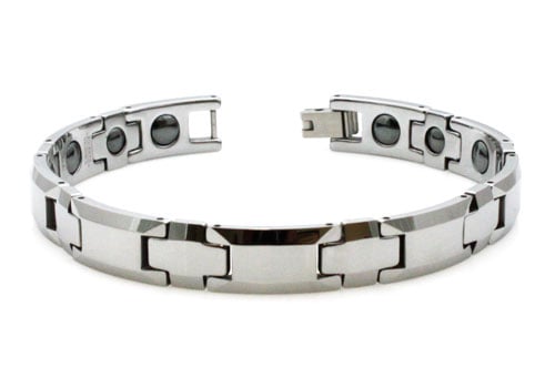 B10057m Tungsten Carbide Link Bracelet With Magnet