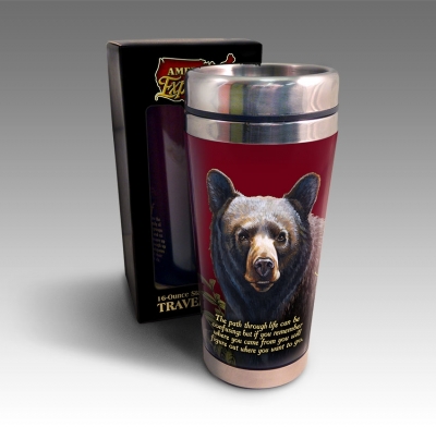 American Expedition STRD101 SIGNATURE 16OZ STEEL MUG  BLACK BEAR