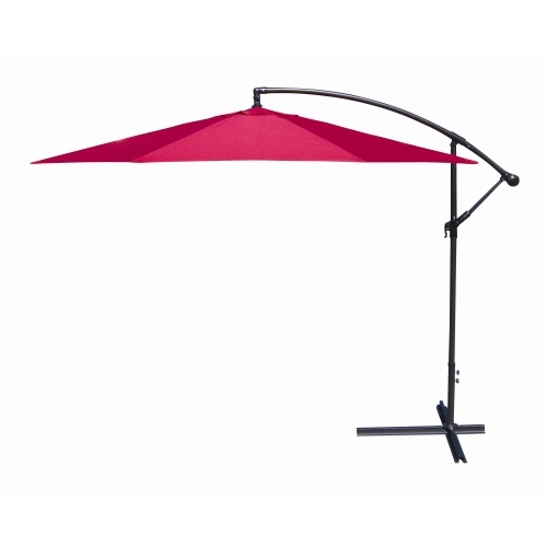 Ofst10-red 10 In. Red Offset Umbrella - Red
