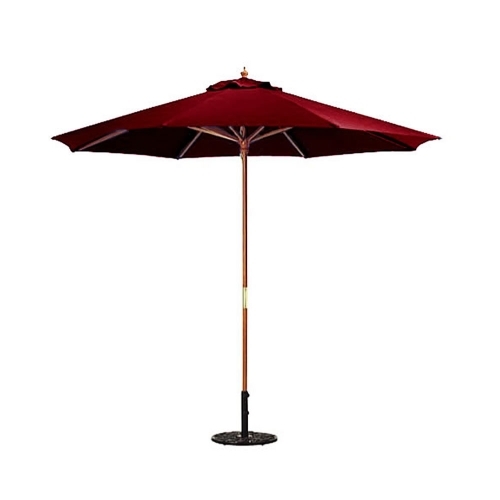 Ump903-burg 9 Ft. Burgundy Wooden Market Umbrella - Burgundy